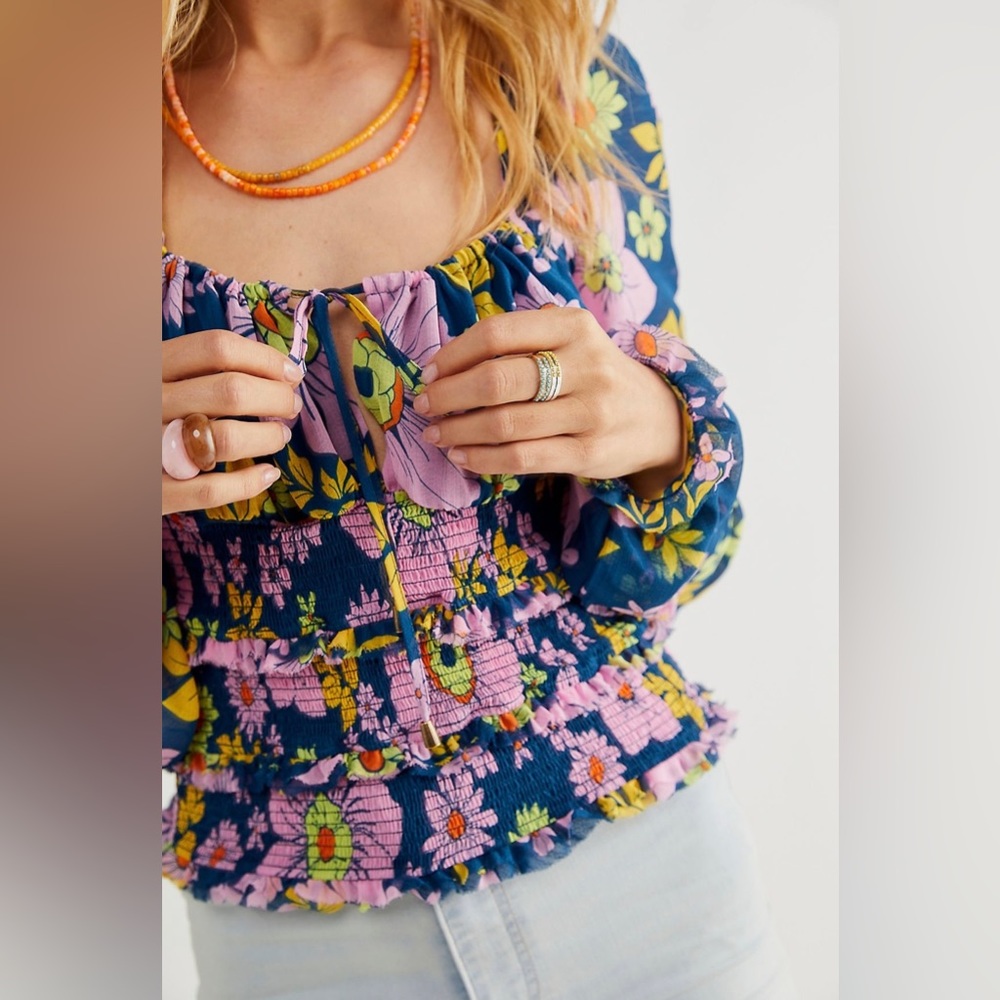 free people printed lolita blouse